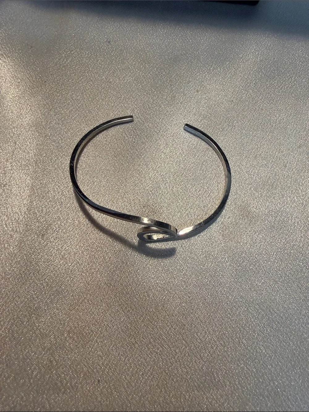 Source Unknown Silver Swirl Open Cuff Bracelet